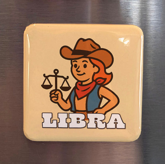 Western Libra Zodiac Fridge Magnet - PhiloPerse