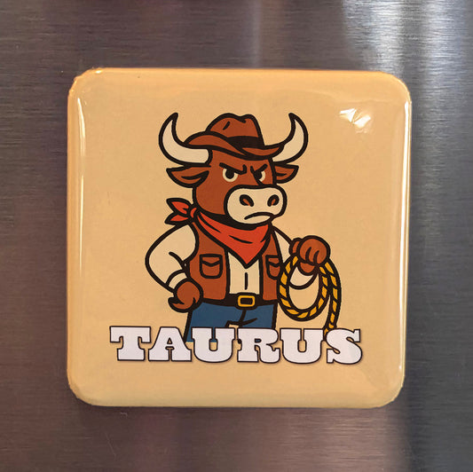 Western Taurus Zodiac Fridge Magnet - PhiloPerse