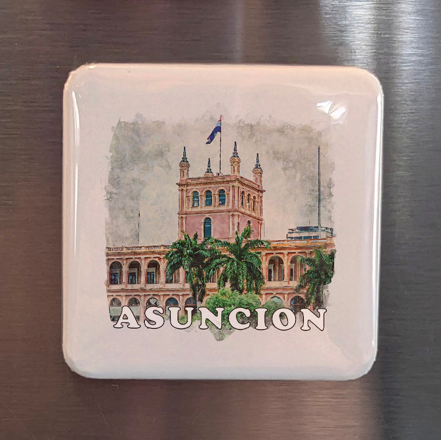 Asuncion Paraguay Watercolor Fridge Magnet - PhiloPerse