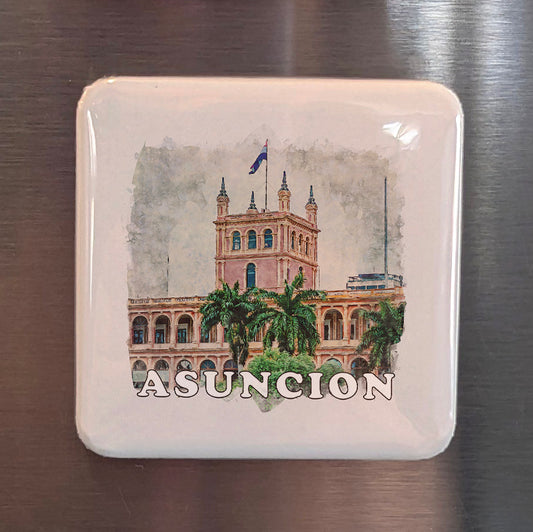 Asuncion Paraguay Watercolor Fridge Magnet - PhiloPerse