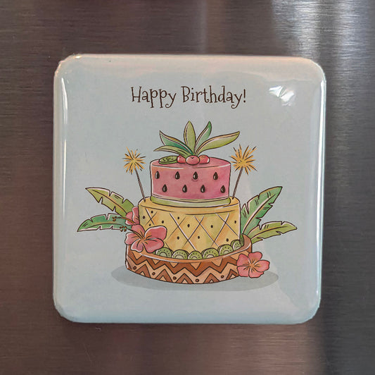 Birthday Cake Fridge Magnet - PhiloPerse
