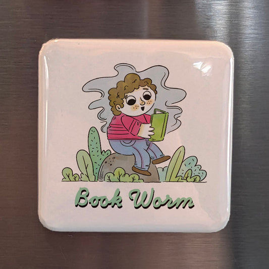 Book Worm Fridge Magnet - PhiloPerse