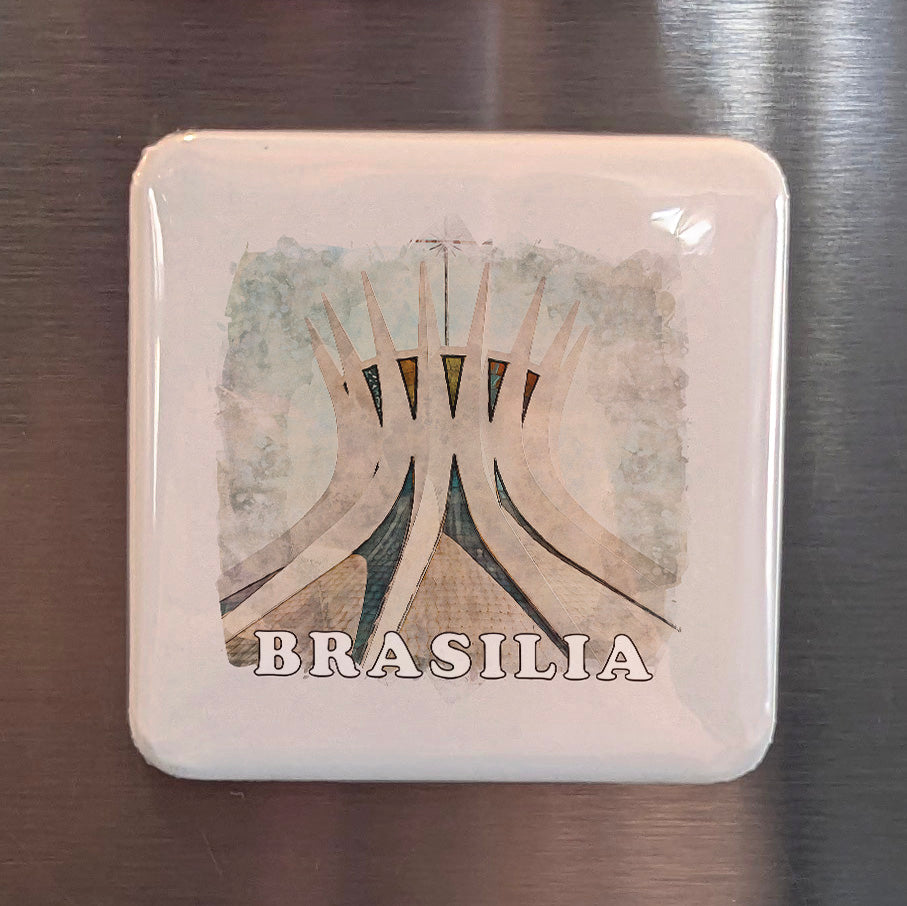 Brasilia Watercolor Fridge Magnet - PhiloPerse