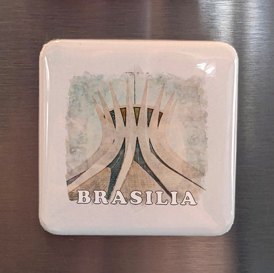 Brasilia Watercolor Fridge Magnet - PhiloPerse