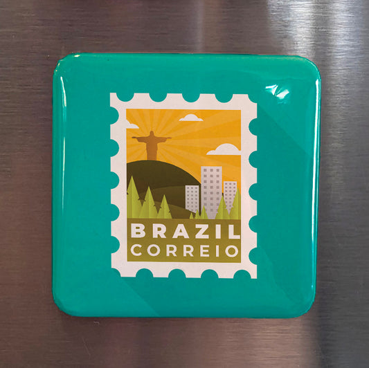 Brazil Postage Stamp Fridge Magnet - PhiloPerse