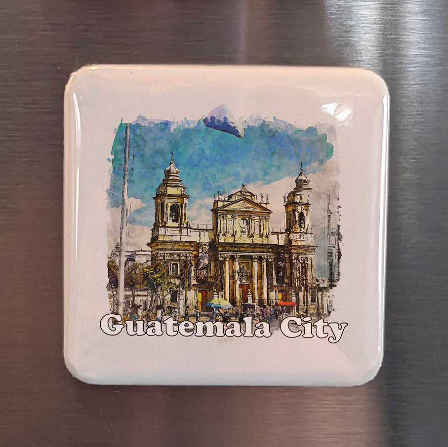 Guatemala City Watercolor Fridge Magnet - PhiloPerse