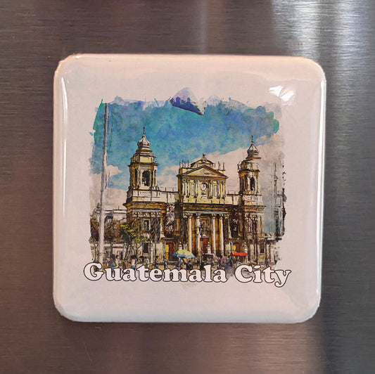 Guatemala City Watercolor Fridge Magnet - PhiloPerse
