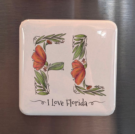 I love Florida Fridge Magnet - PhiloPerse
