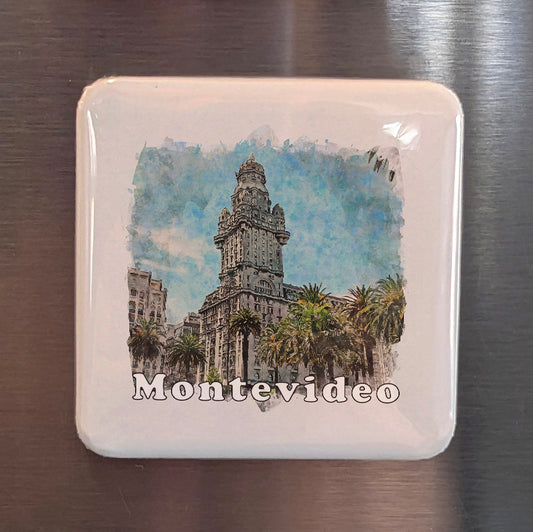 Montevideo Uruguay Watercolor Fridge Magnet - PhiloPerse