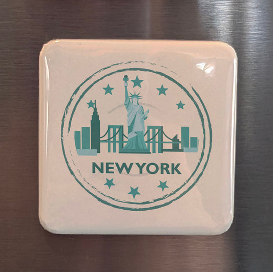 New York Stamp Fridge Magnet - PhiloPerse