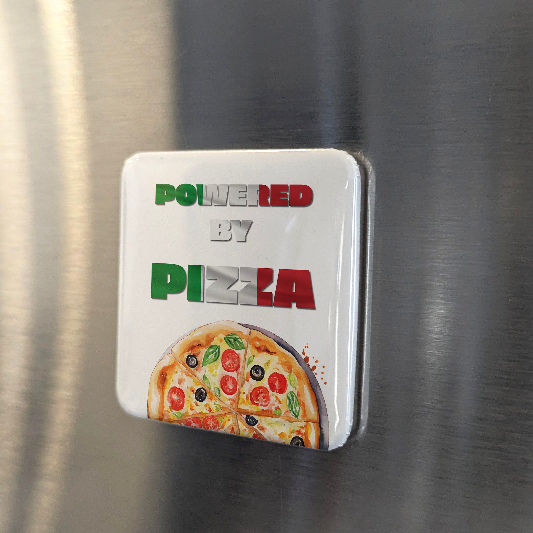 Powered by Pizza Fridge Magnet - PhiloPerse