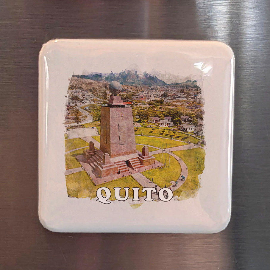 Quito Ecuador Watercolor Fridge Magnet - PhiloPerse
