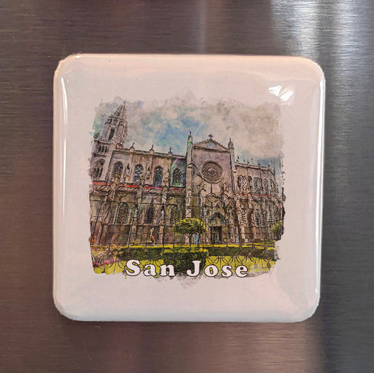 San Jose Costa Rica Watercolor Fridge Magnet - PhiloPerse