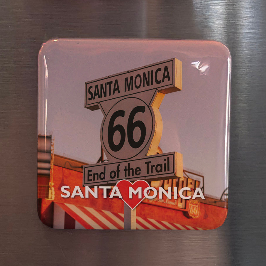 Santa Monica Route 66 Fridge Magnet - PhiloPerse