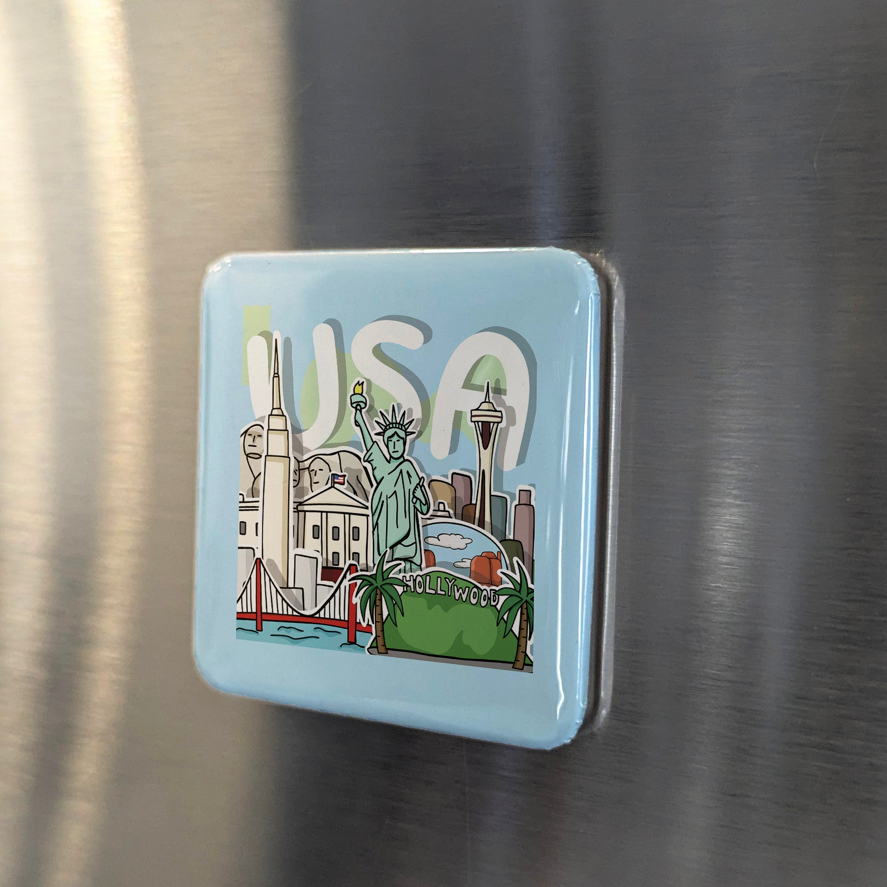 USA Landmarks Fridge Magnet - PhiloPerse
