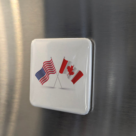 US & Canada Flags Fridge Magnet - PhiloPerse