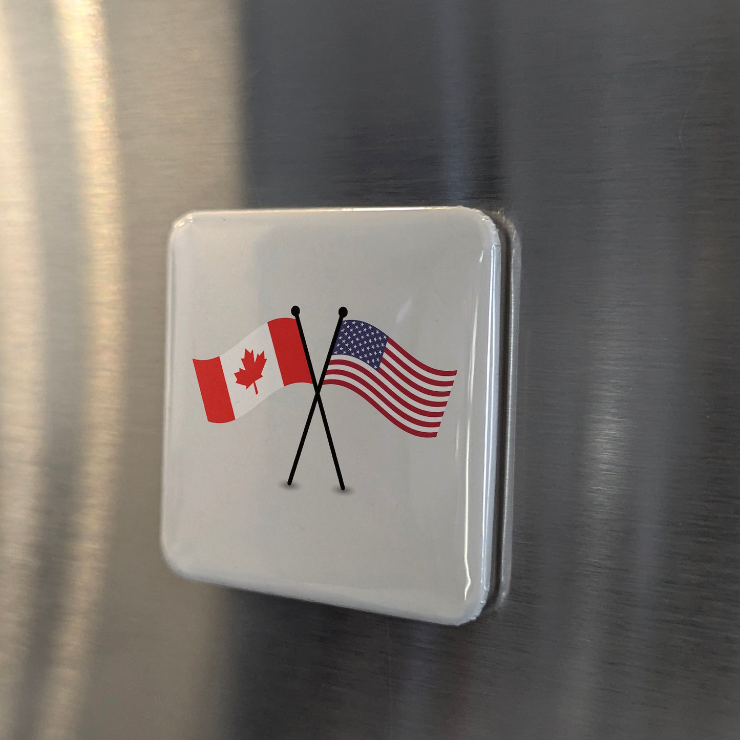 US & Canada Flags Fridge Magnet - PhiloPerse