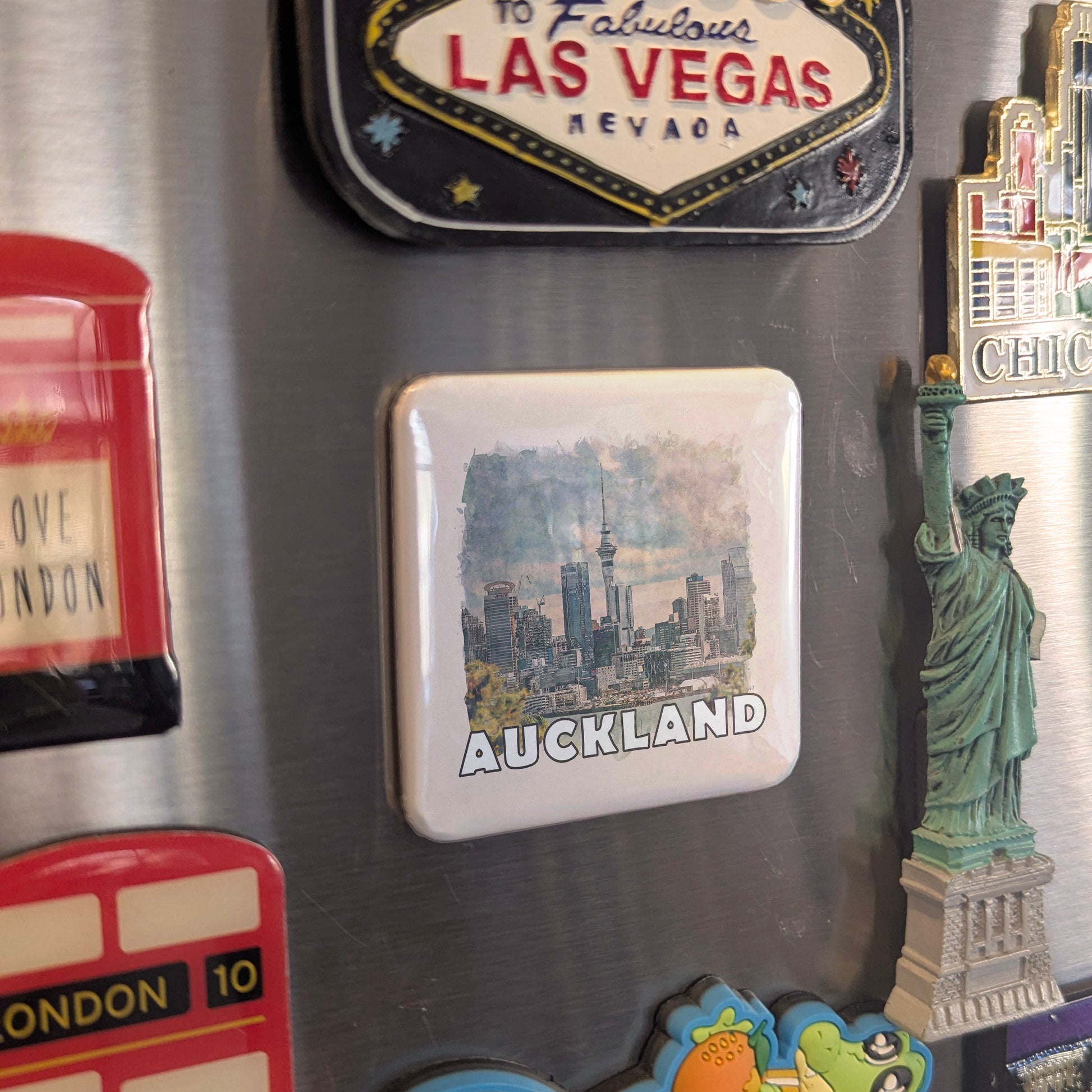Auckland New Zealand Watercolor Fridge Magnet - PhiloPerse