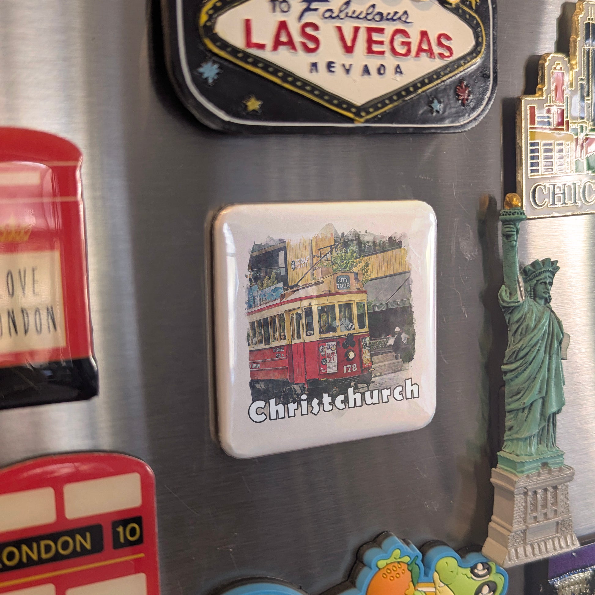 Christchurch New Zealand Watercolor Fridge Magnet - PhiloPerse