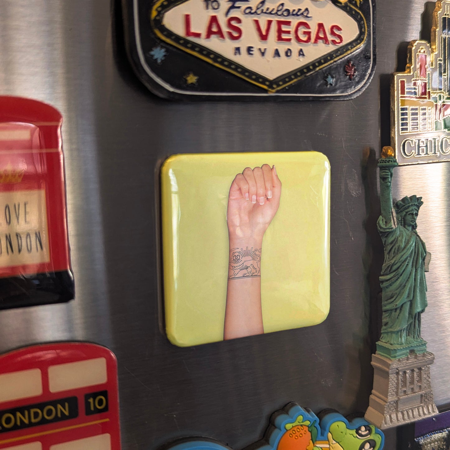 Lion and Sun Tattoo Fridge Magnet - PhiloPerse