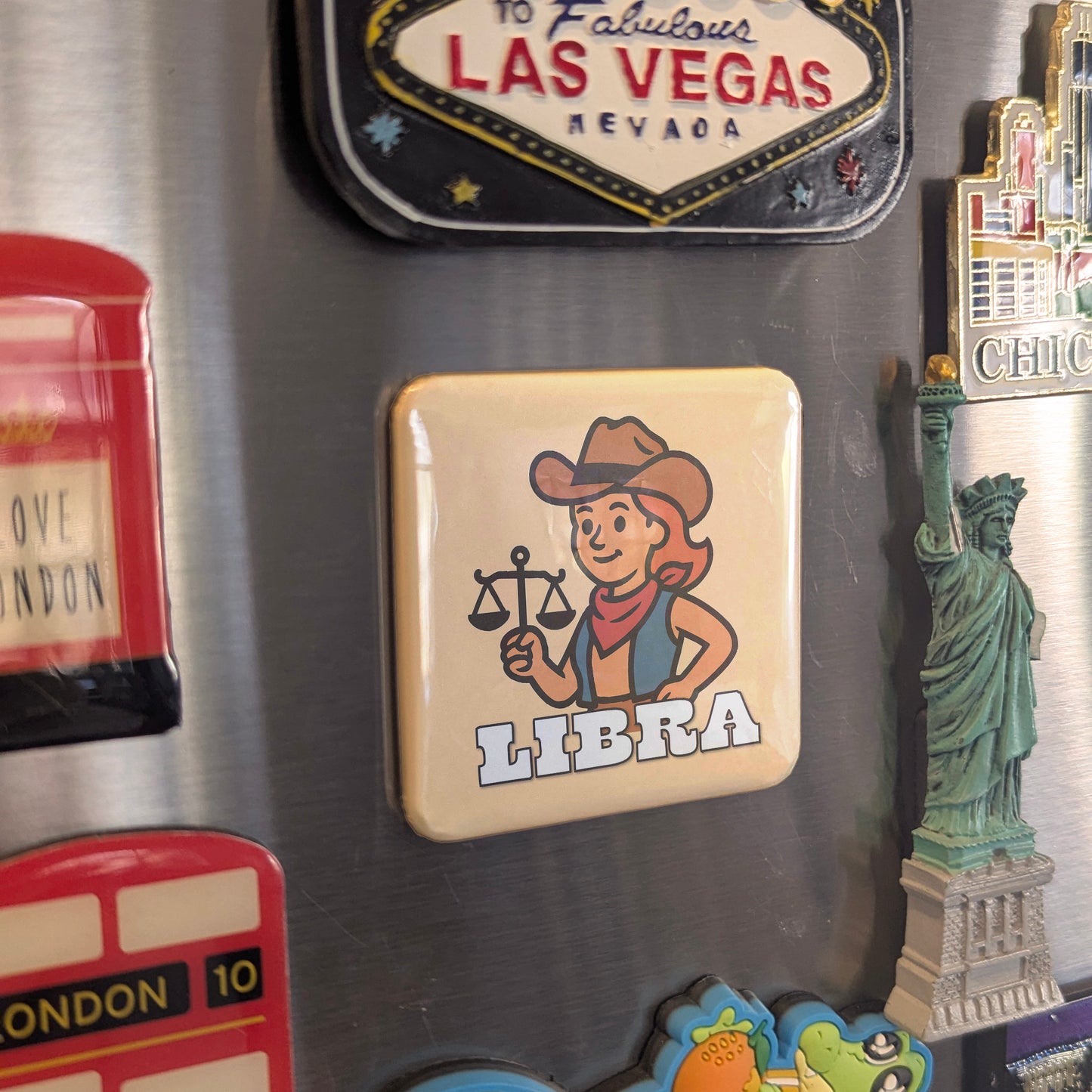 Western Libra Zodiac Fridge Magnet - PhiloPerse