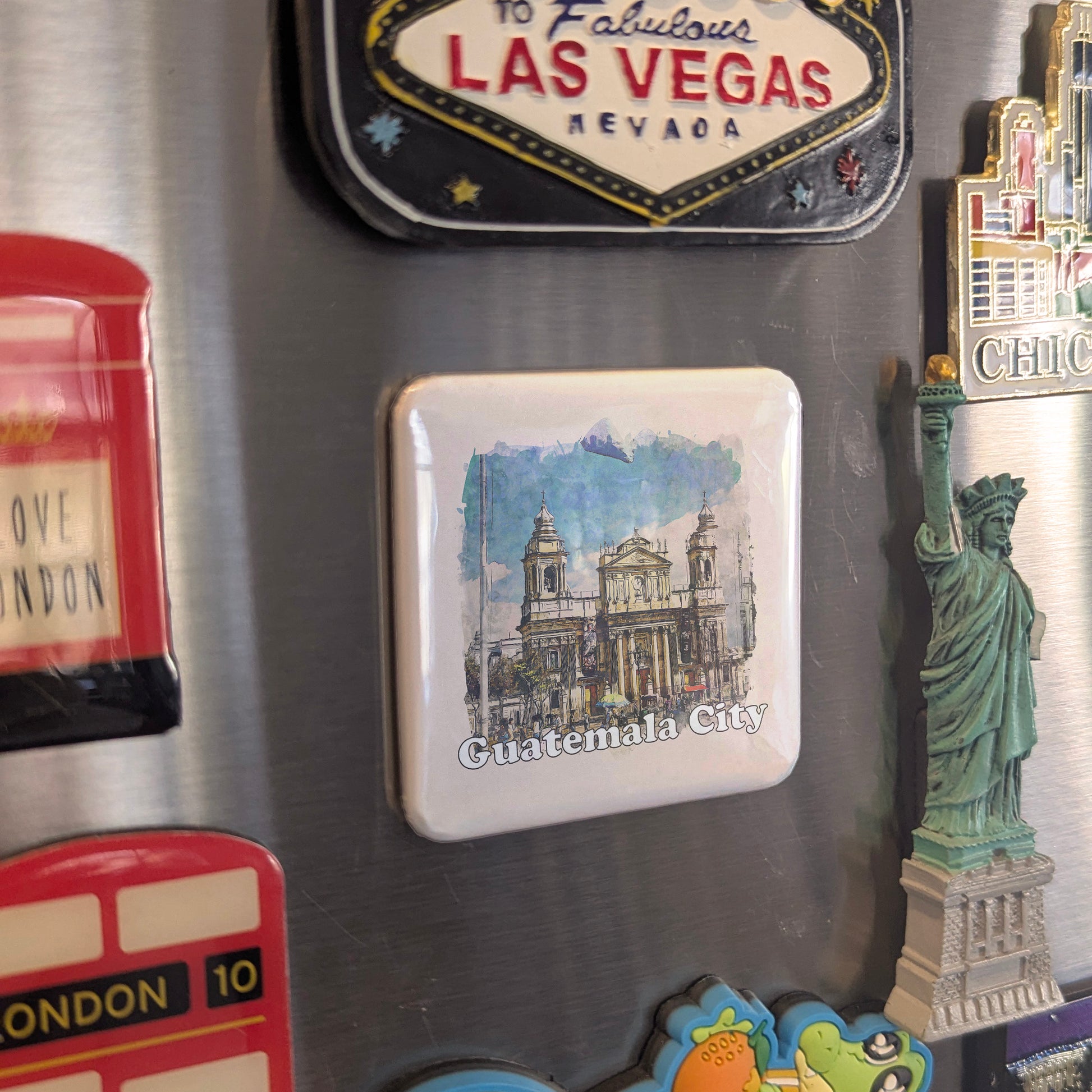 Guatemala City Watercolor Fridge Magnet - PhiloPerse