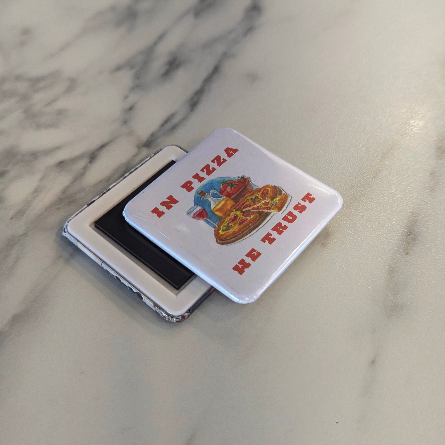 In Pizza We Trust Fridge Magnet - PhiloPerse