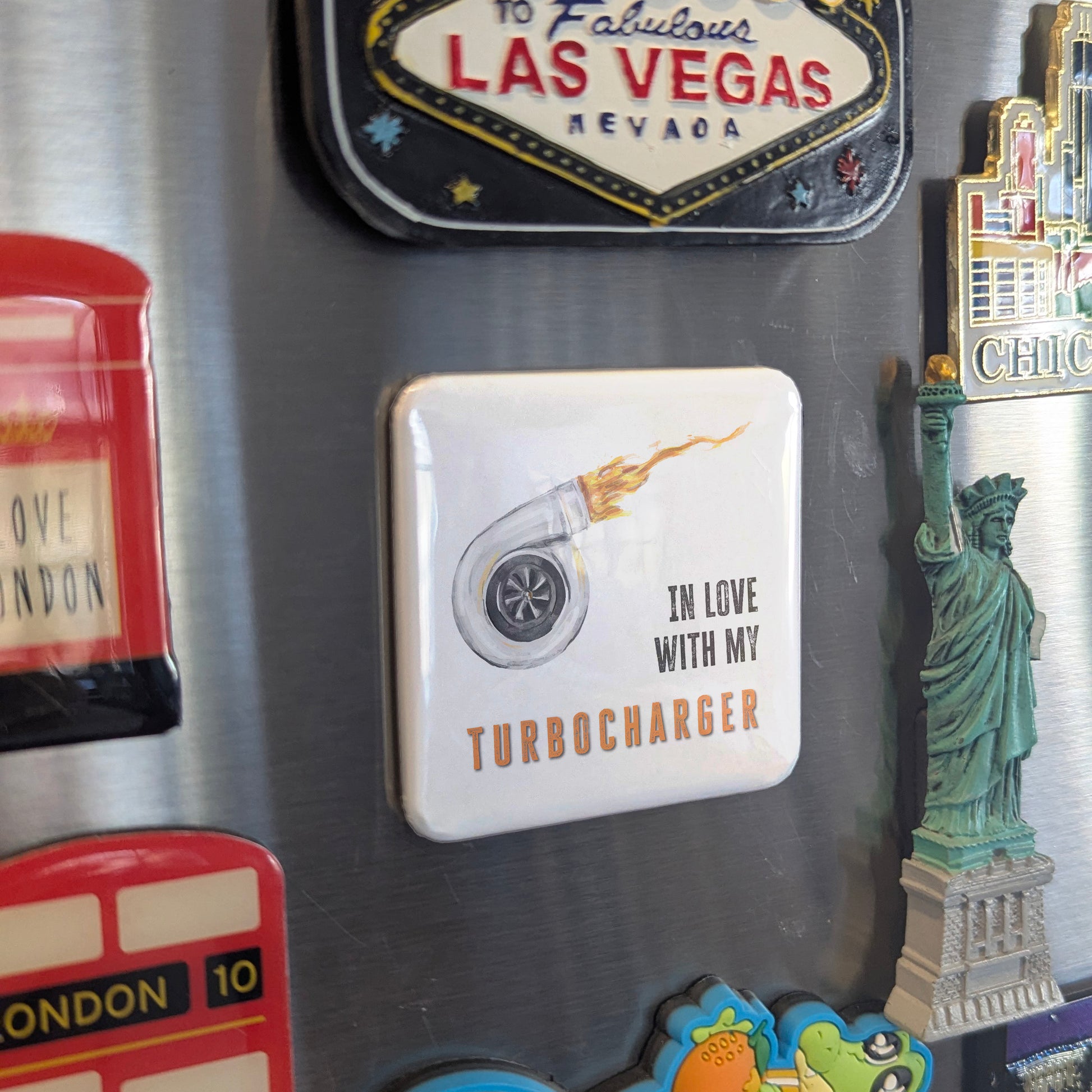 In Love with My Turbocharger Fridge Magnet - PhiloPerse