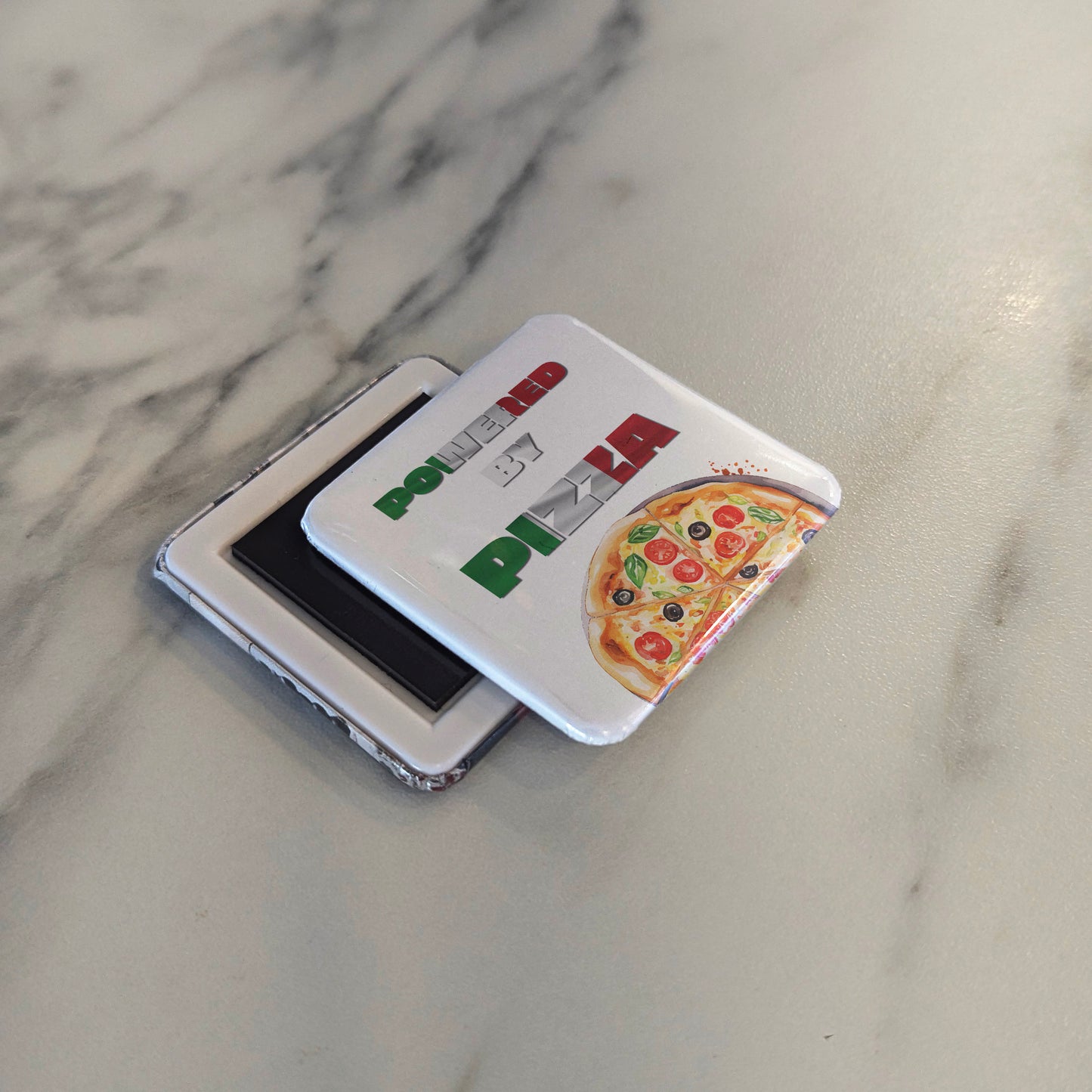 Powered by Pizza Fridge Magnet - PhiloPerse