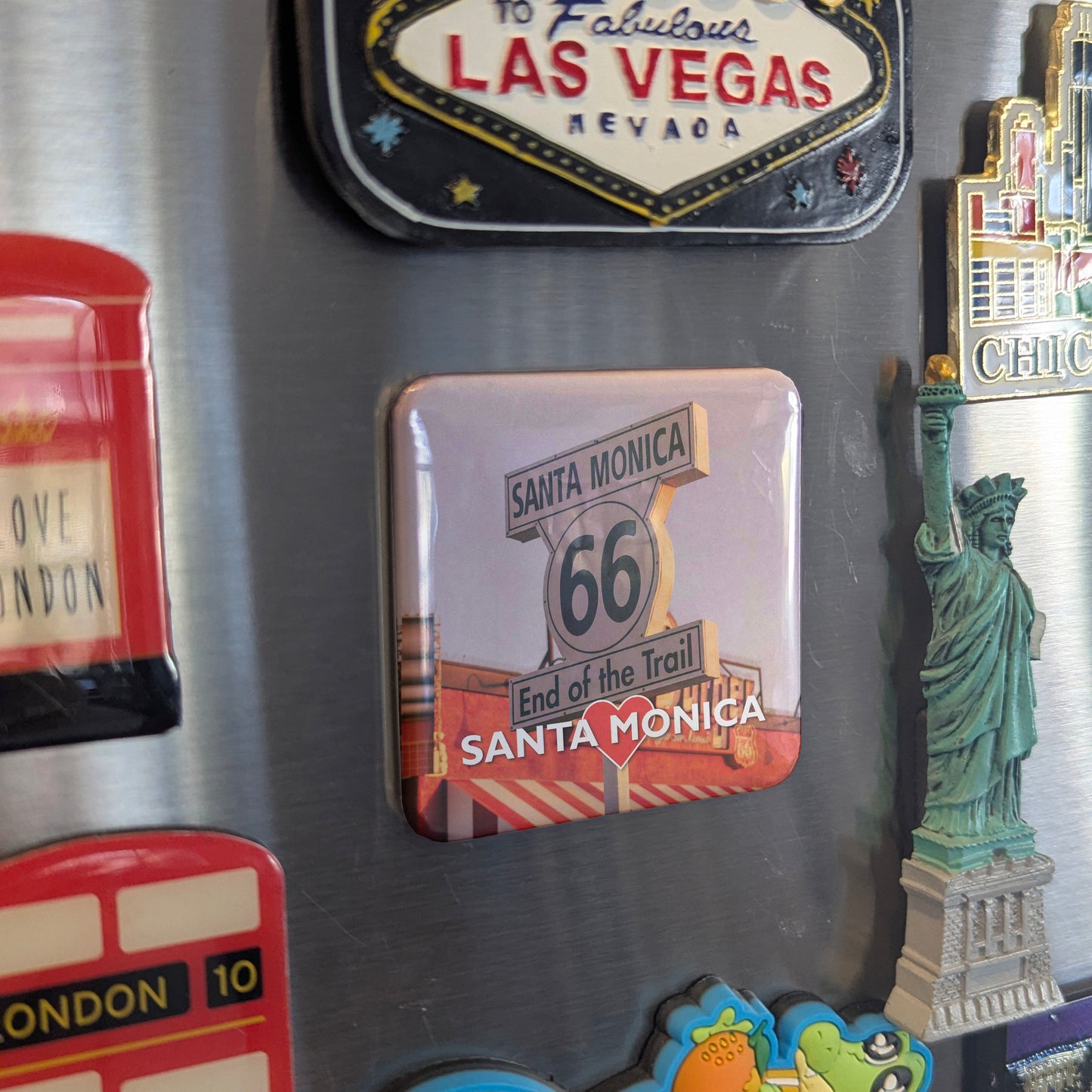 Santa Monica Route 66 Fridge Magnet - PhiloPerse