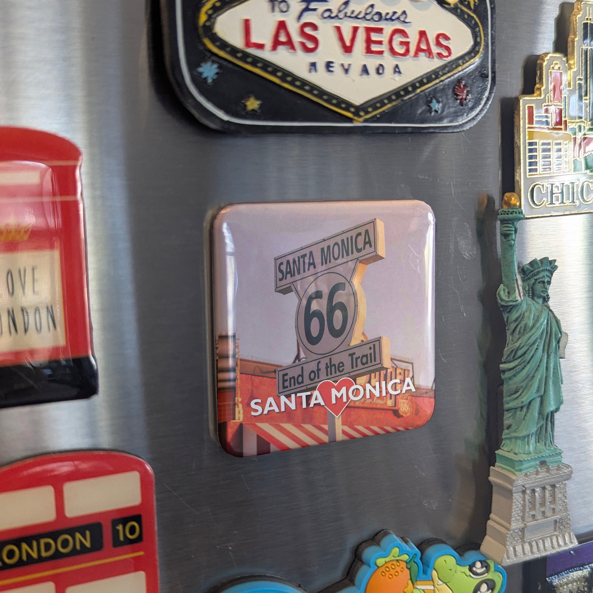 Santa Monica Route 66 Fridge Magnet - PhiloPerse