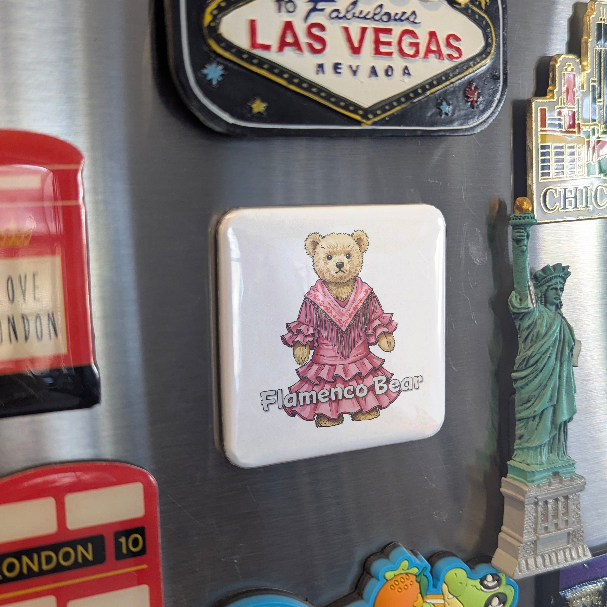 Teddy Bear as Flamenco Dancer Fridge Magnet - PhiloPerse