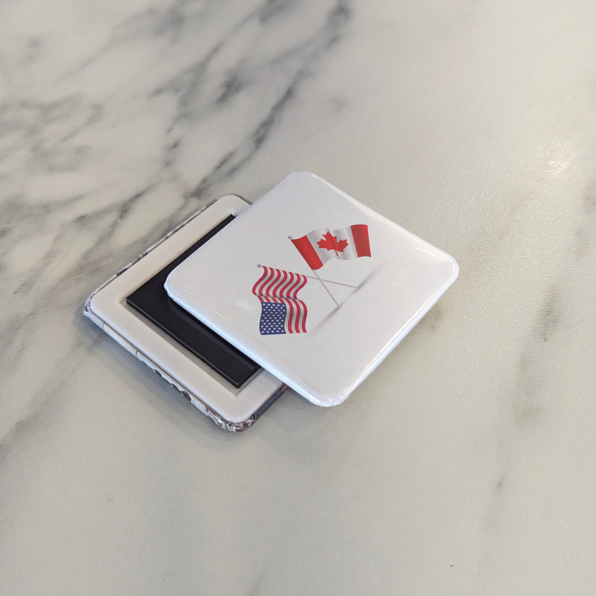 US & Canada Flags Fridge Magnet - PhiloPerse
