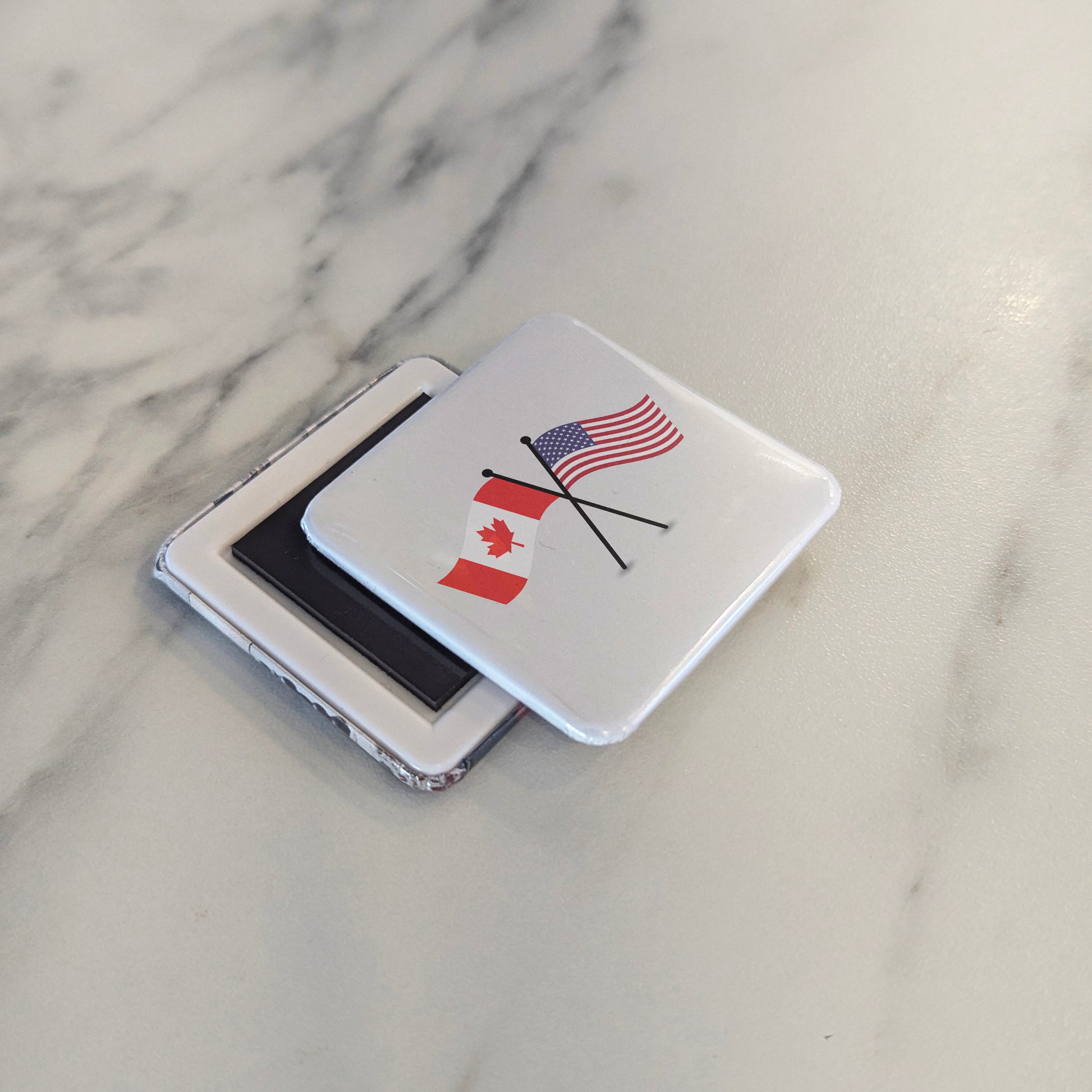 US & Canada Flags Fridge Magnet - PhiloPerse