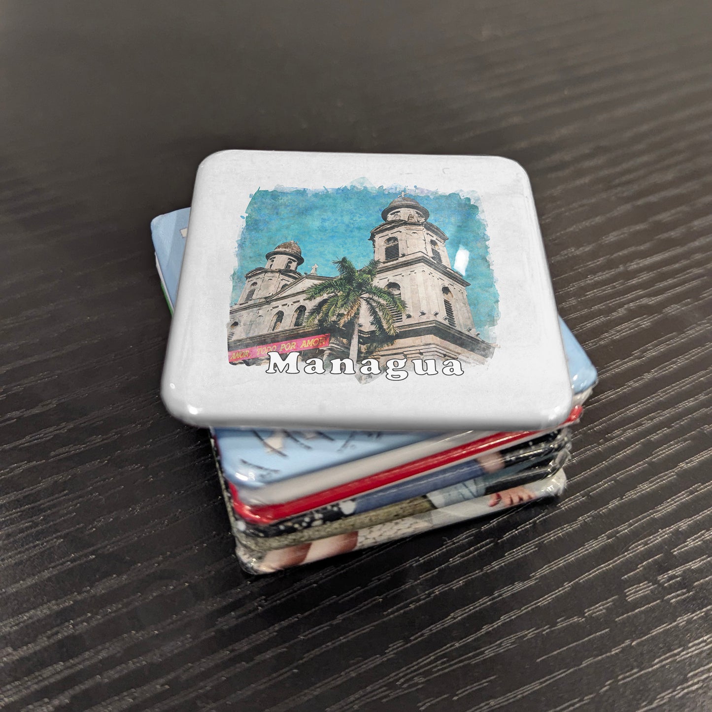 Managua Nicaragua Watercolor Fridge Magnet - PhiloPerse