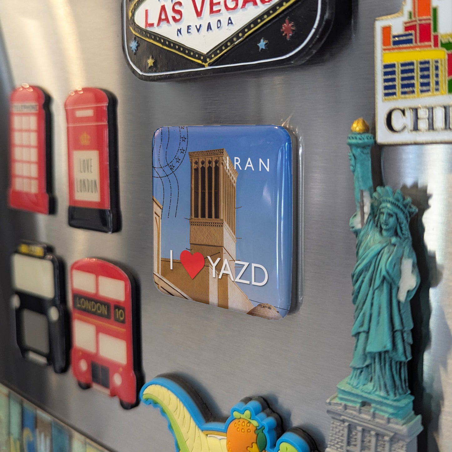 Imán para nevera "Amo a Yazd"