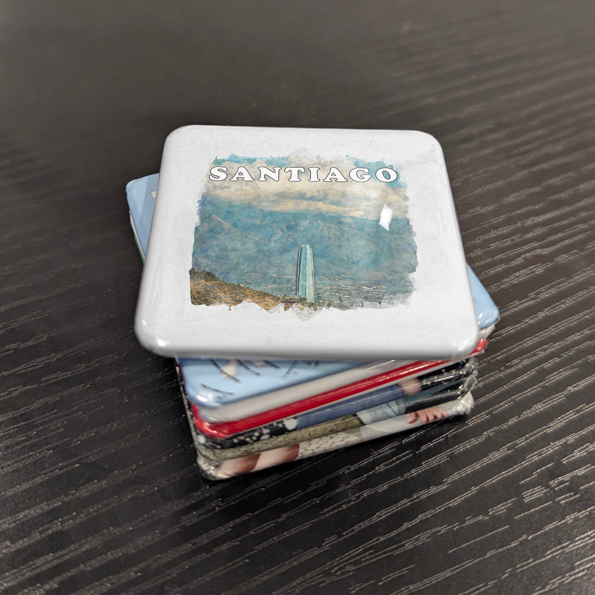 Santiago Chile Watercolor Fridge Magnet - PhiloPerse