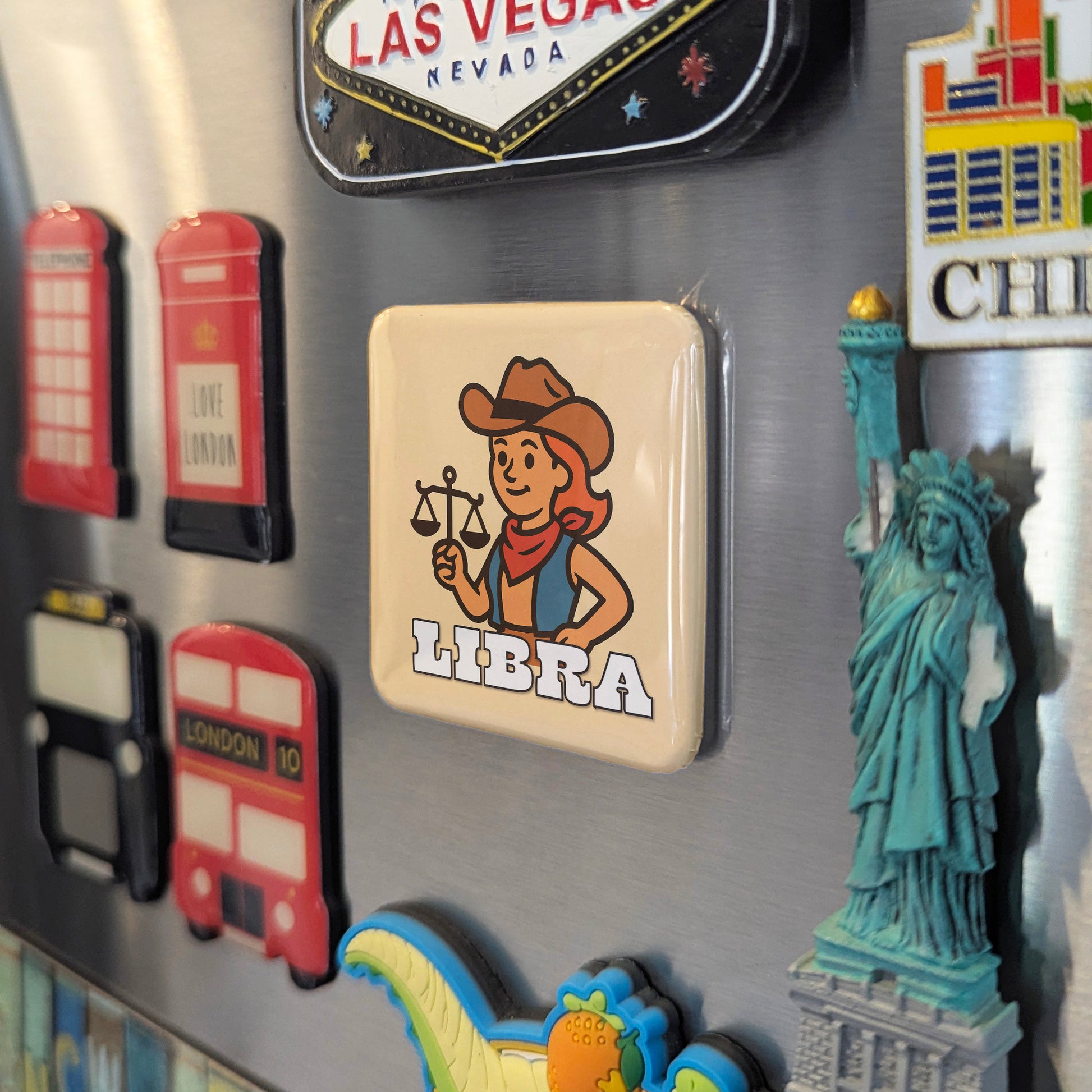 Western Libra Zodiac Fridge Magnet - PhiloPerse