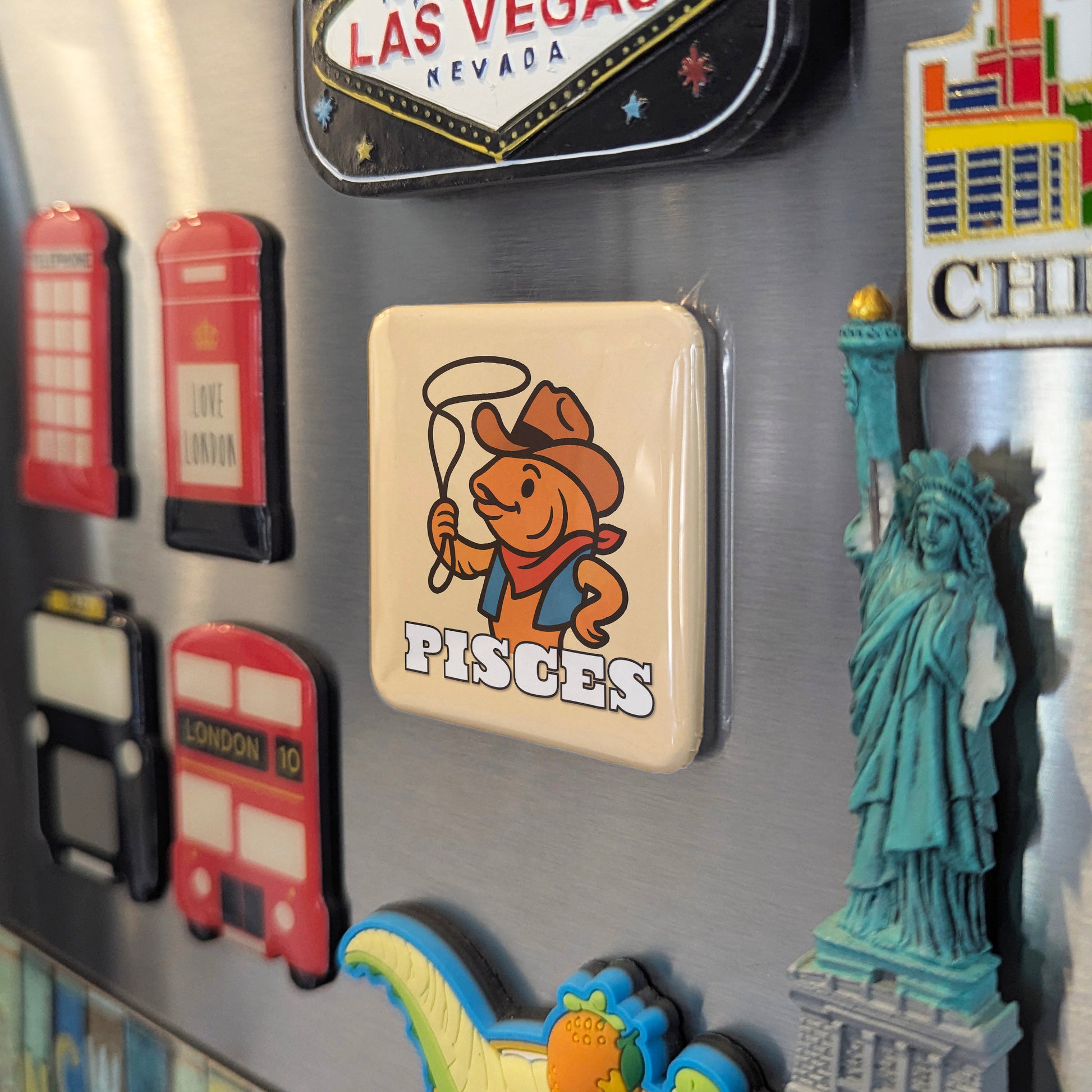 Western Pisces Zodiac Fridge Magnet - PhiloPerse