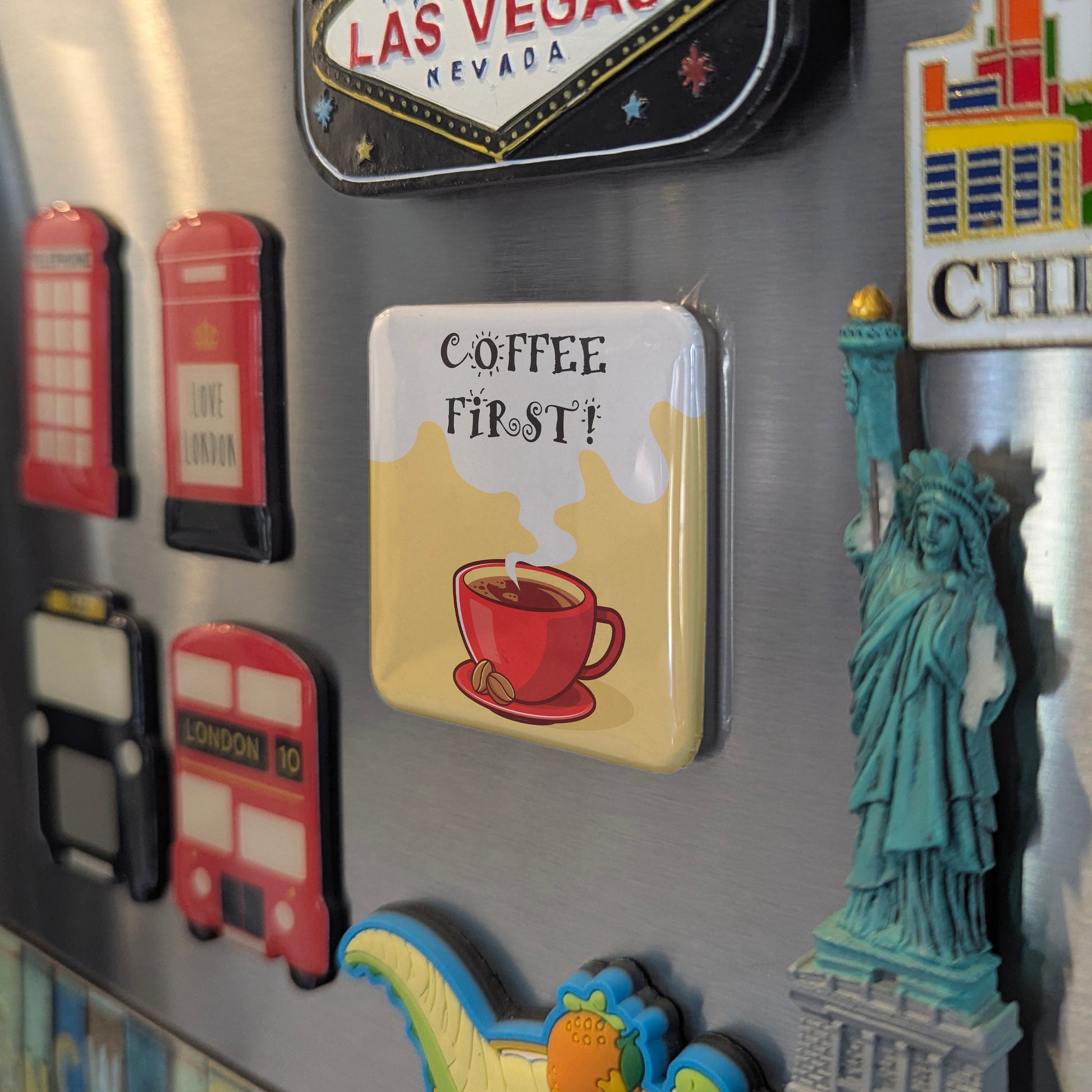 Coffee First Fridge Magnet - PhiloPerse
