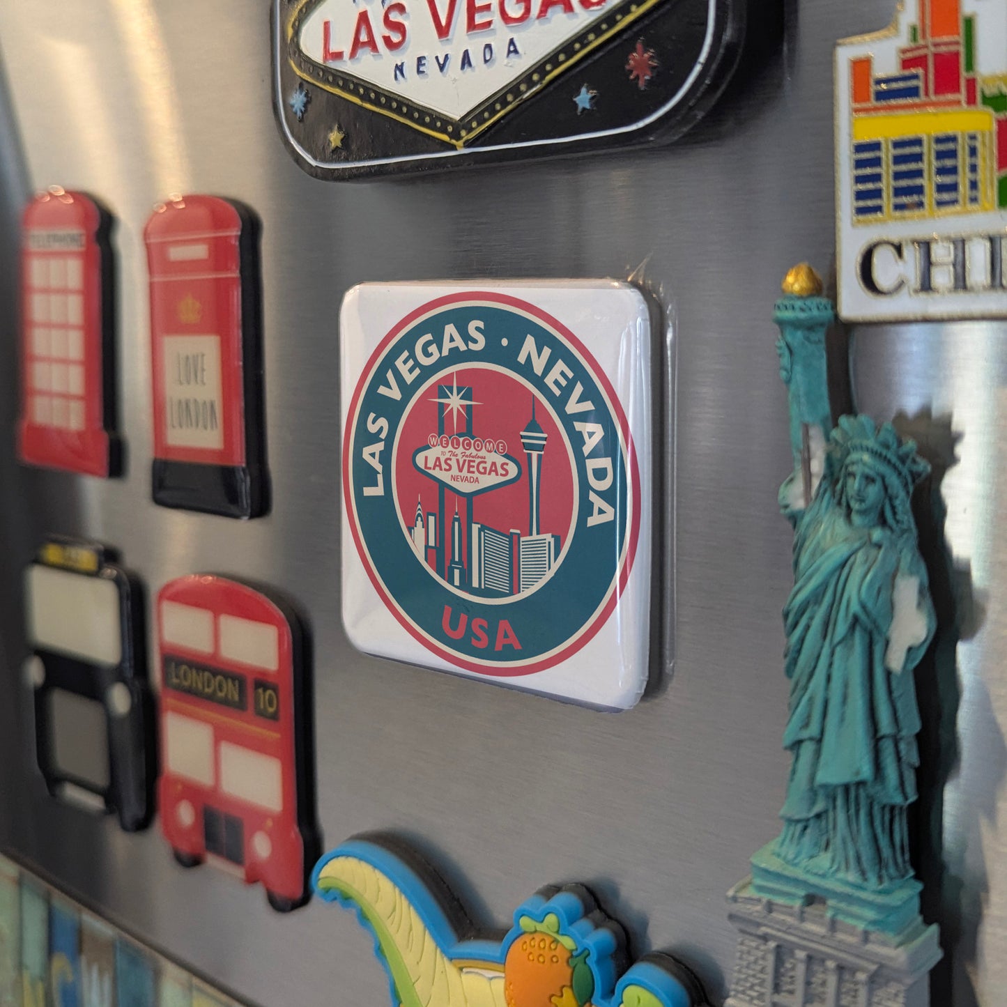 Las Vegas Stamp Fridge Magnet - PhiloPerse
