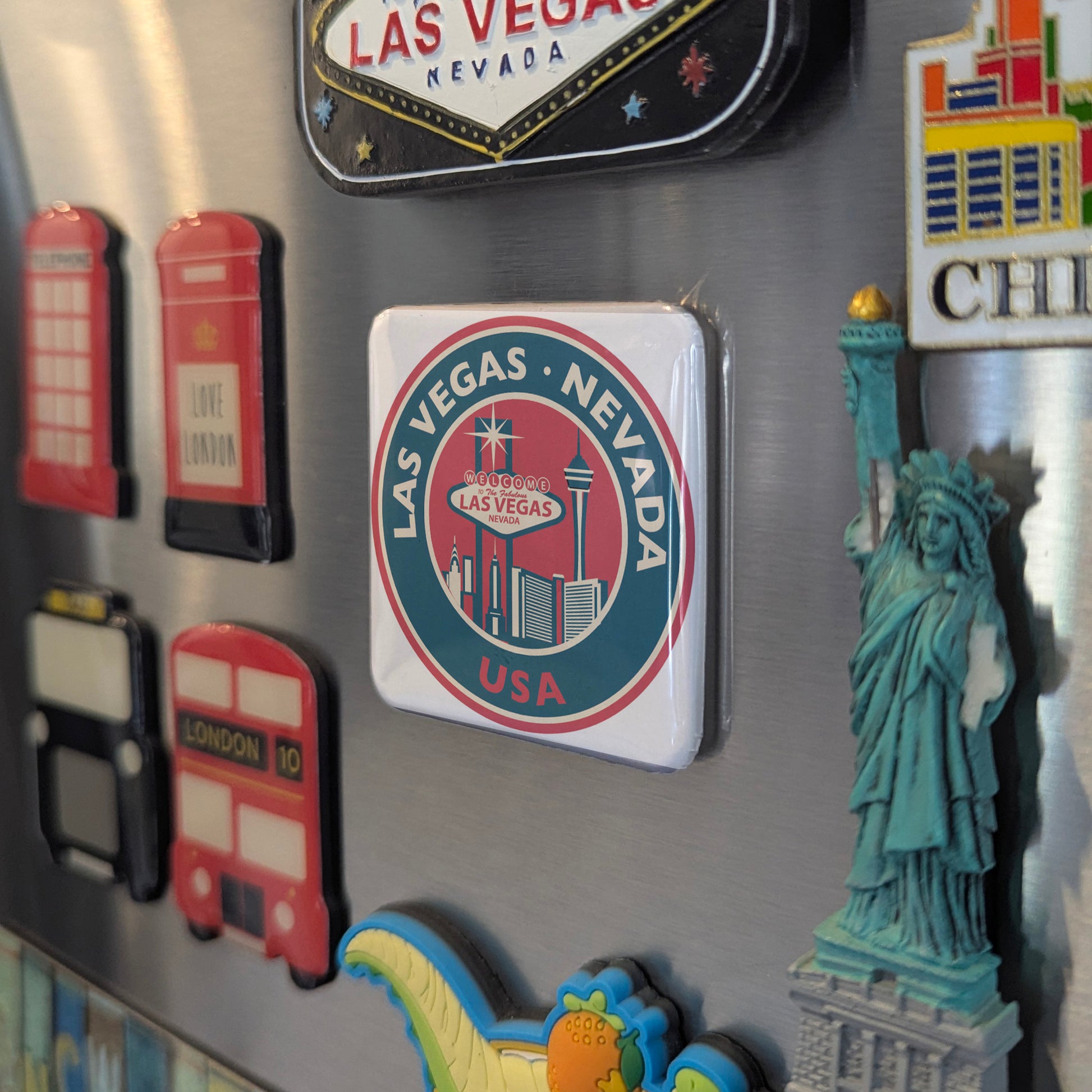 Las Vegas Stamp Fridge Magnet - PhiloPerse