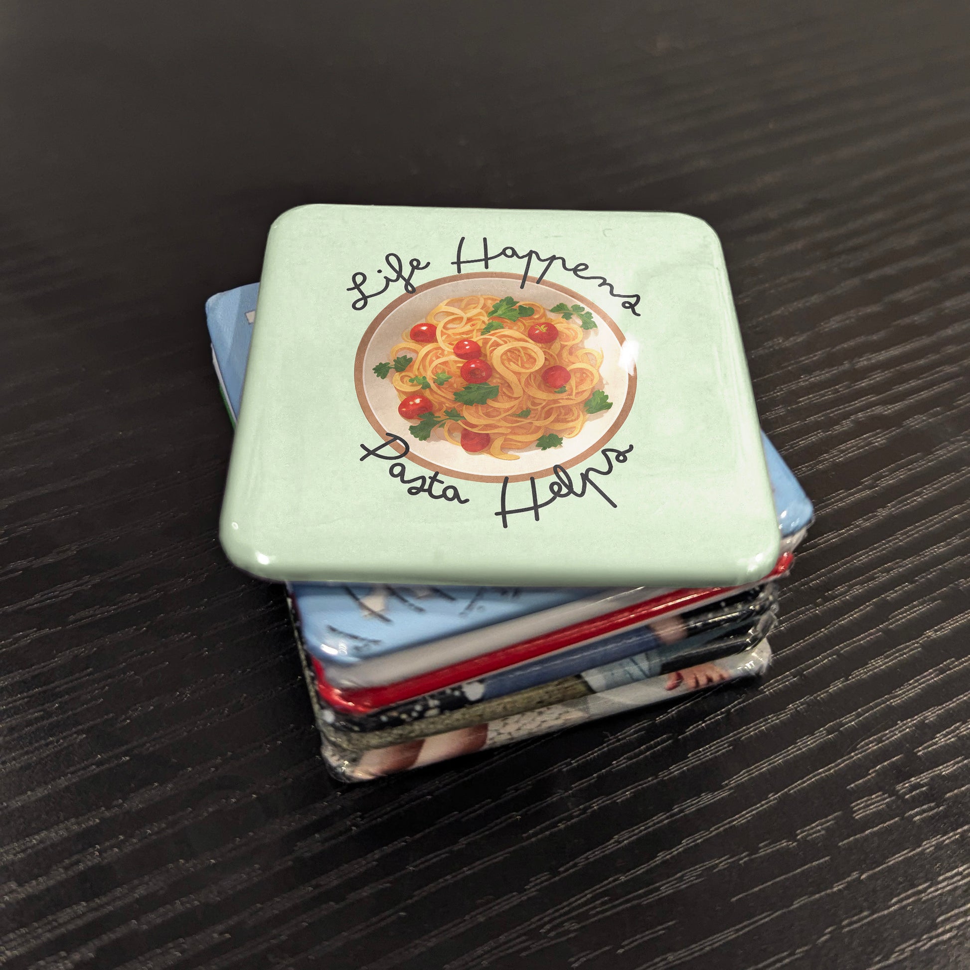 Life Happens, Pasta Helps Fridge Magnet - PhiloPerse