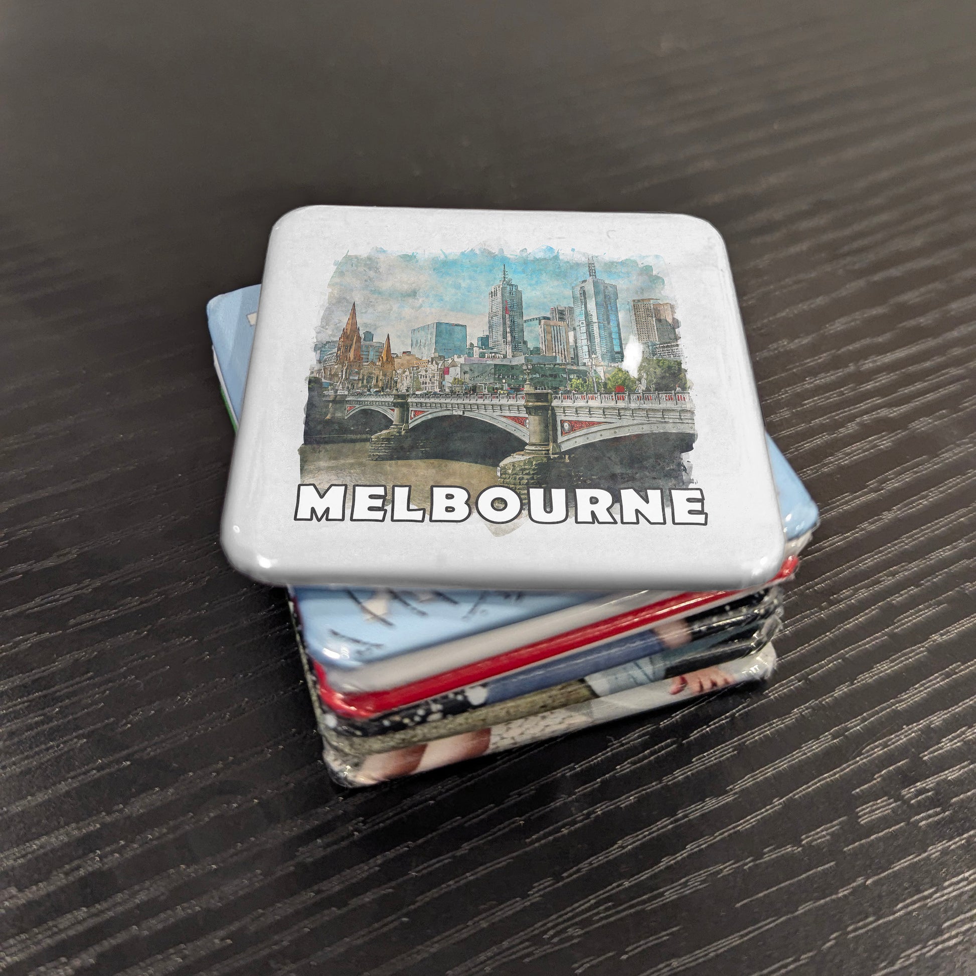 Melbourne Australia Watercolor Fridge Magnet - PhiloPerse