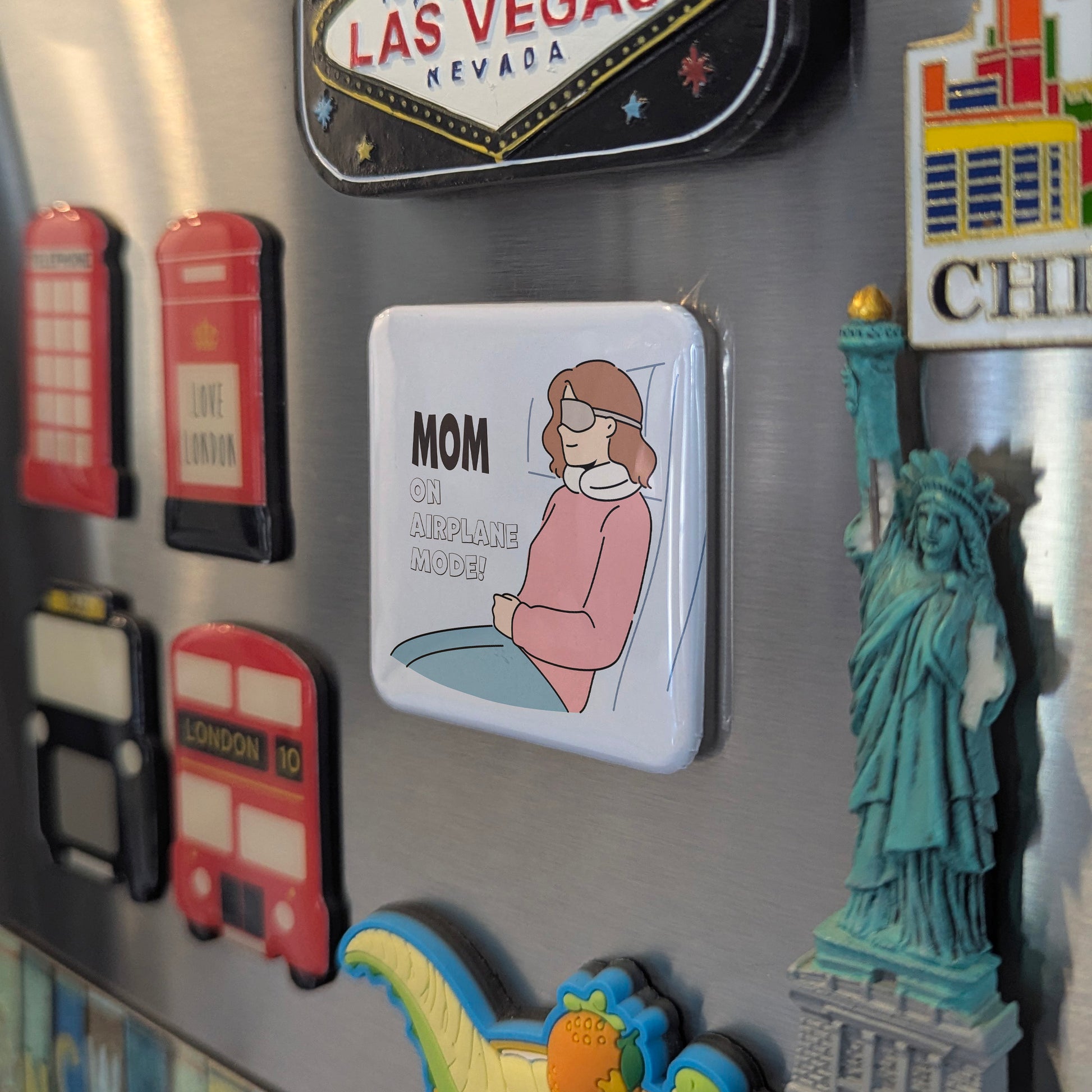 Mom on Airplane Mode Fridge Magnet - PhiloPerse