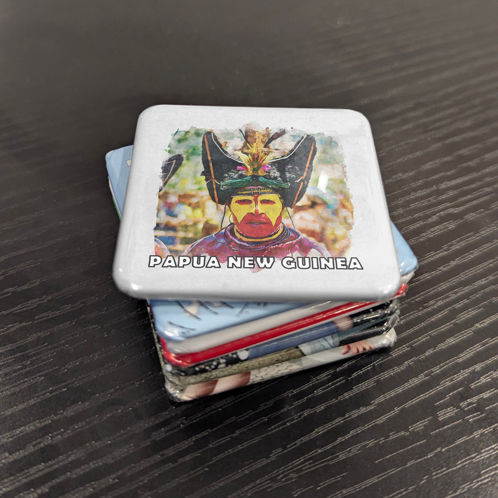 Papua New Guinea Watercolor Fridge Magnet - PhiloPerse