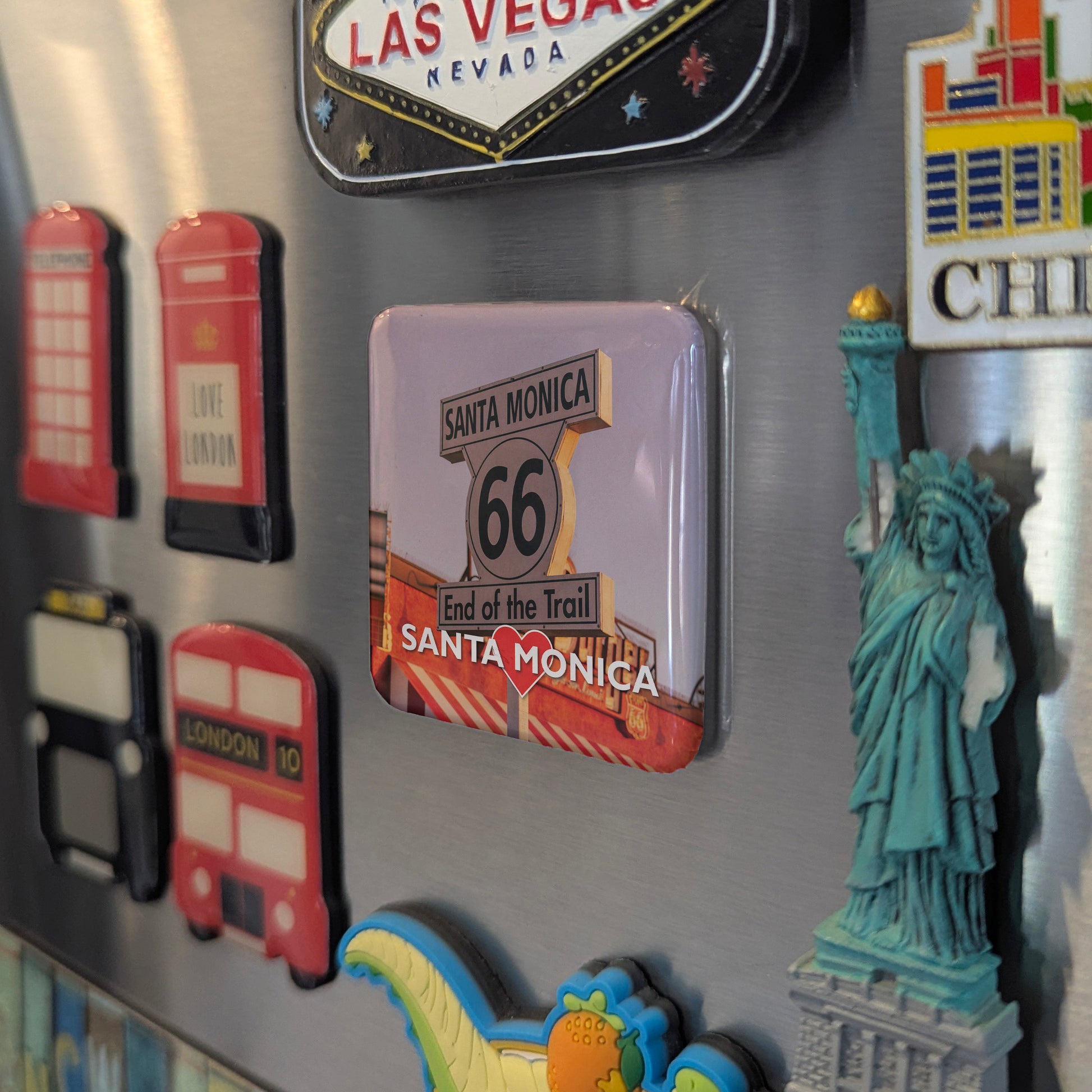 Santa Monica Route 66 Fridge Magnet - PhiloPerse