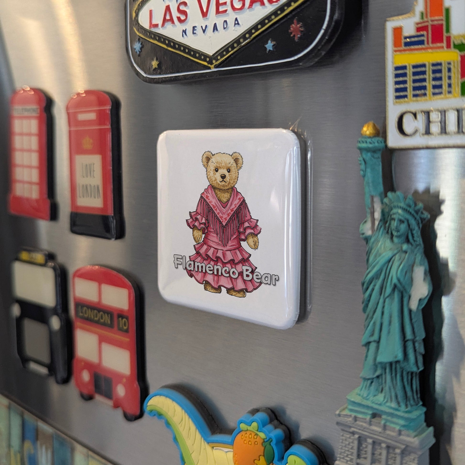 Teddy Bear as Flamenco Dancer Fridge Magnet - PhiloPerse