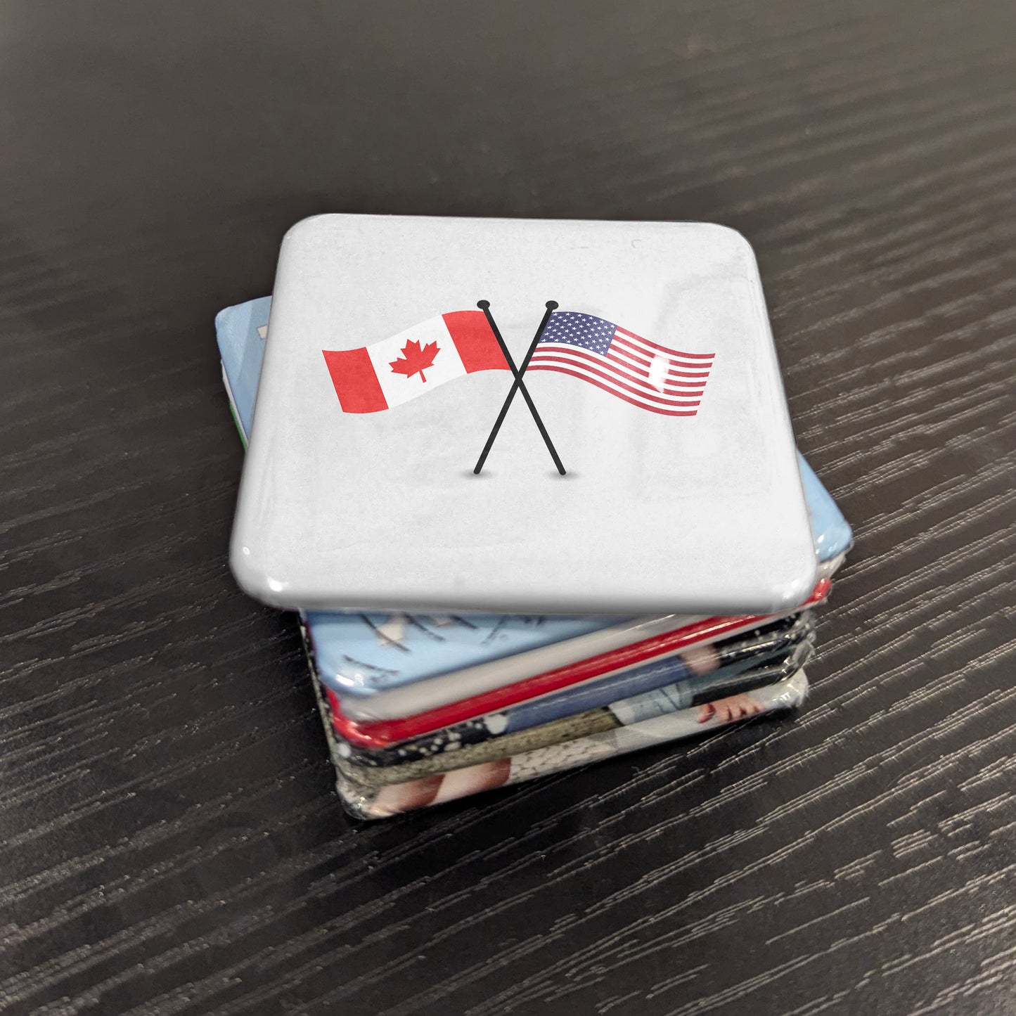 US & Canada Flags Fridge Magnet - PhiloPerse