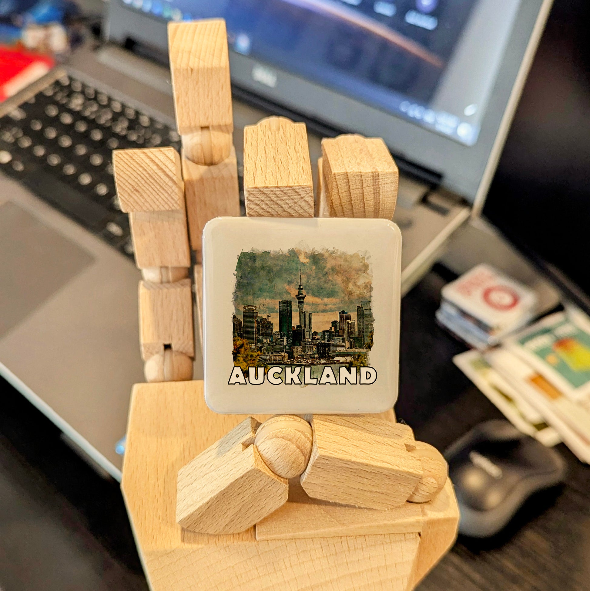 Auckland New Zealand Watercolor Fridge Magnet - PhiloPerse